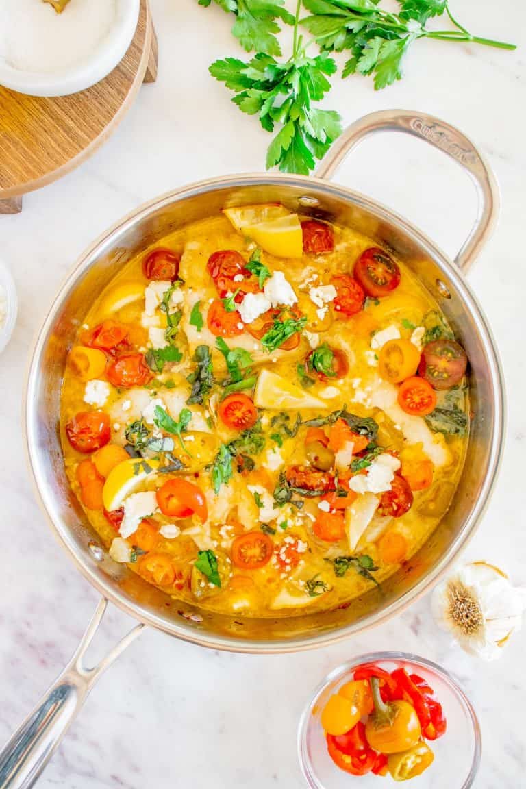 baked cod in a saucepan